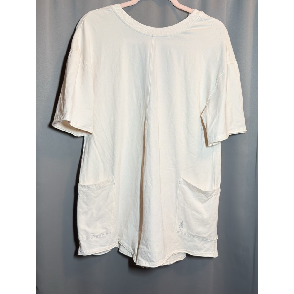 Free People Movement Hot Shot Tee Romper Oversized Bleached Clay Cream Sz XS